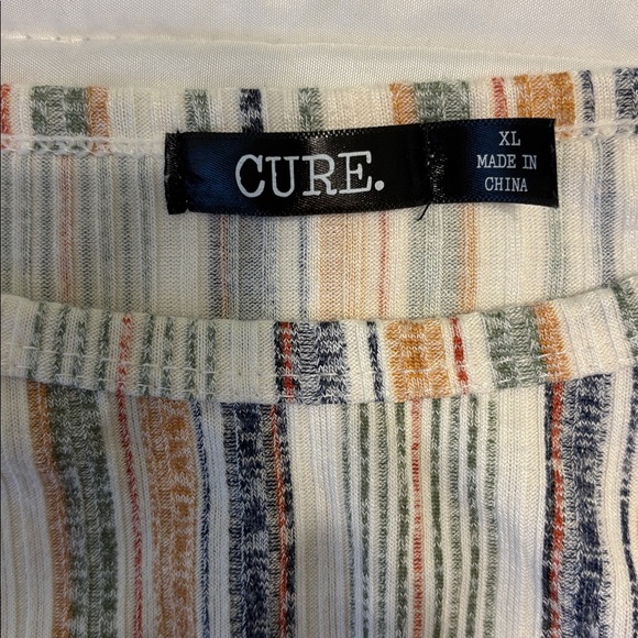 Cure Multicolor Striped Tie-Front Blouse - Picture 2 of 5